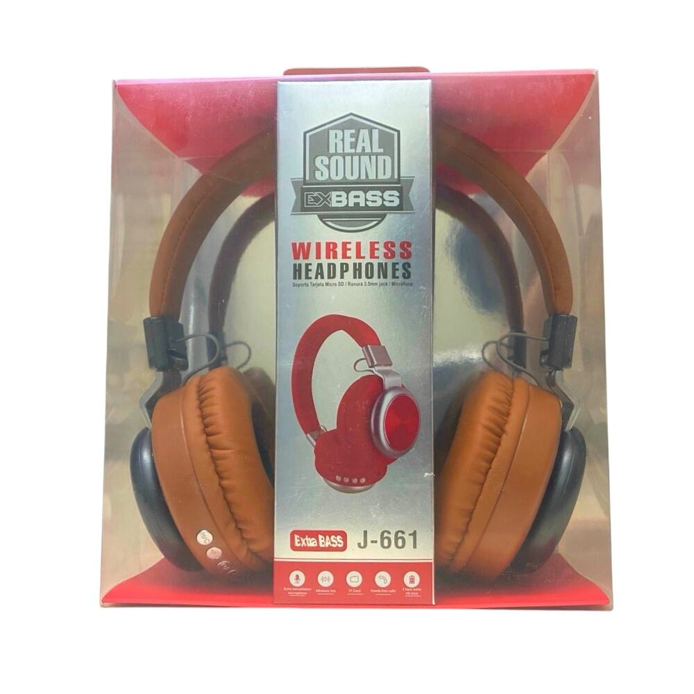 Real Sound Exbass Wireless Headphones Copper Color J-661